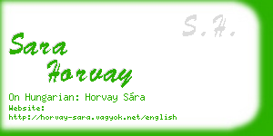 sara horvay business card